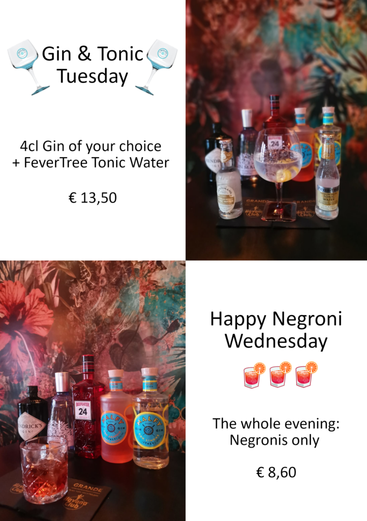 Special offers on Tuesday and Wednesday
